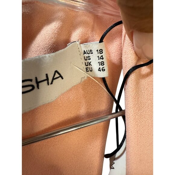 Asos Sleeveless Blush Pink Bodycon Midi Dress Size 14 UK 18 US - Picture 6 of 6